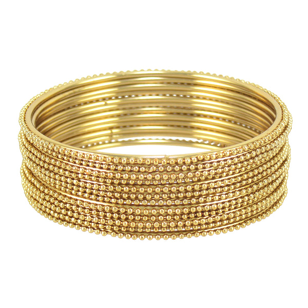 Gold-Plated Alloy Gold Ball Bangle Set - The Pari - Distacart