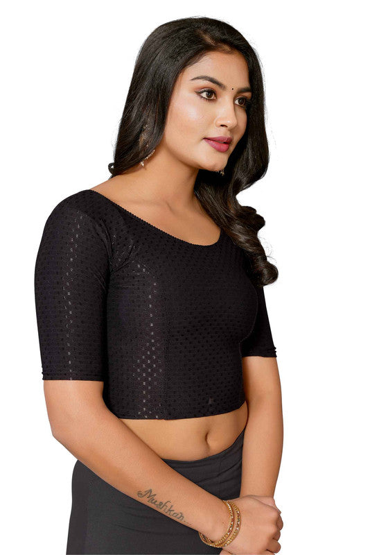 Malishka Women's Lycra Readymade Blouse Combo Pack - Black & Wine - Distacart