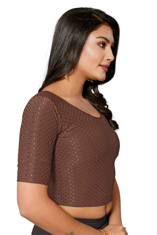 Malishka Women's Lycra Readymade Blouse Combo Pack - Beige & Brown - Distacart