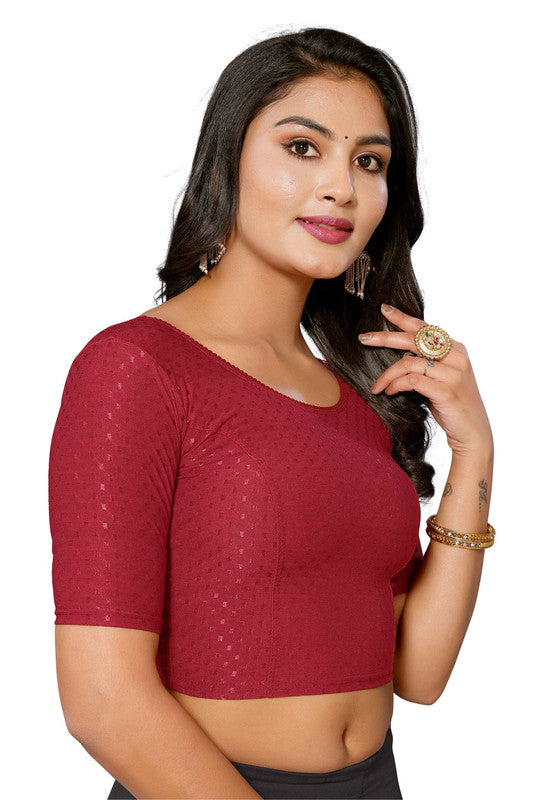 Malishka Women's Lycra Readymade Blouse Combo Pack - Maroon & Navy - Distacart