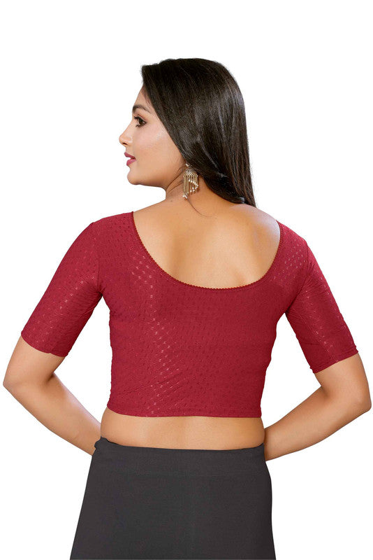 Malishka Women's Lycra Readymade Blouse Combo Pack - Maroon & Grey - Distacart