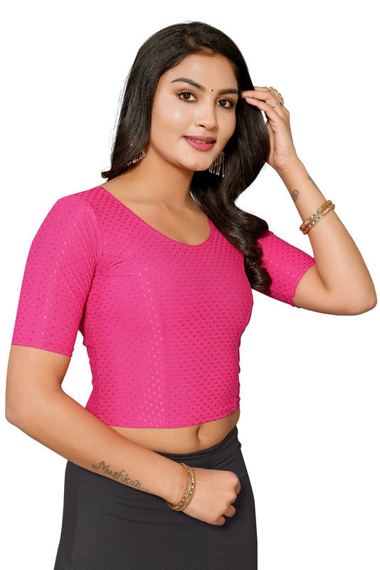 Malishka Women's Lycra Readymade Blouse Combo Pack - Navy & Pink - Distacart