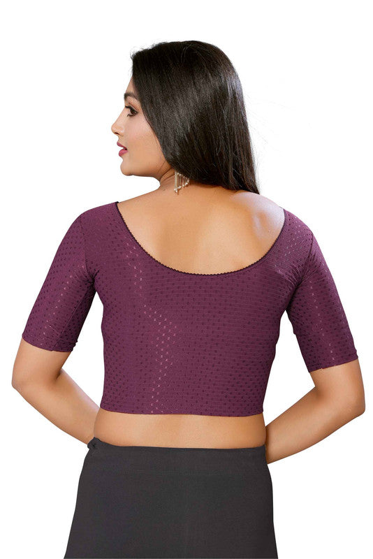 Malishka Women's Lycra Readymade Blouse Combo Pack - Black & Wine - Distacart