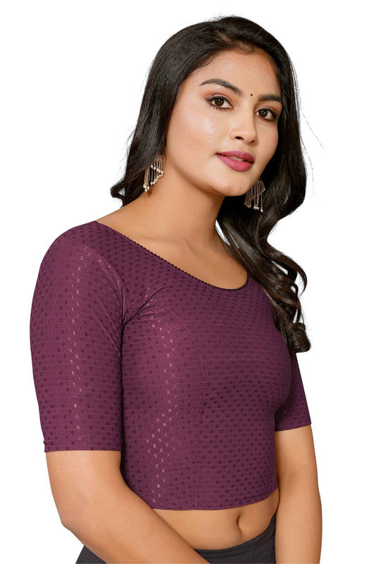 Malishka Women's Lycra Readymade Blouse Combo Pack - Black & Wine - Distacart