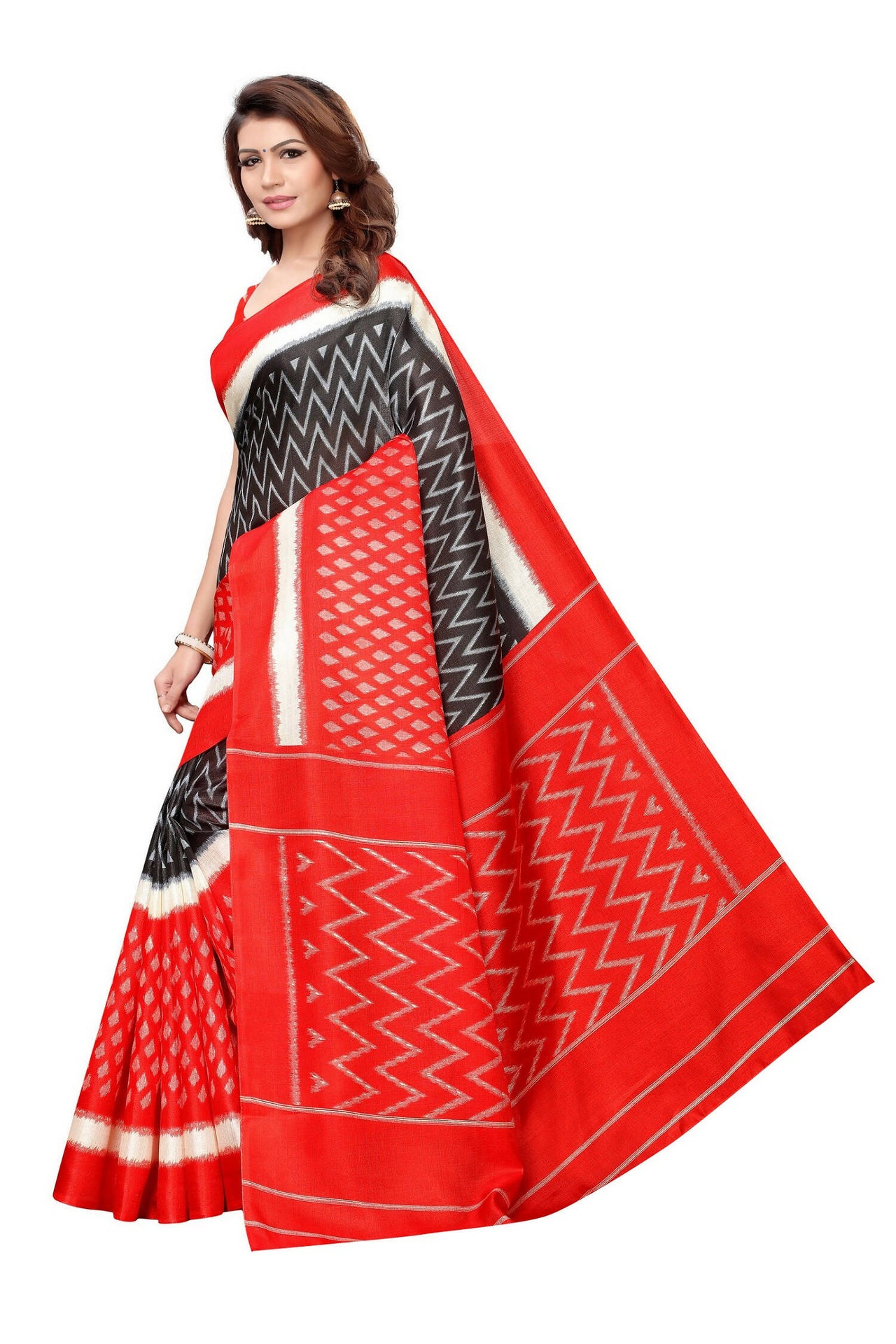 Vamika Red Kalamkari With Jhalar Khadi Silk Saree In Latest Fashion - Distacart