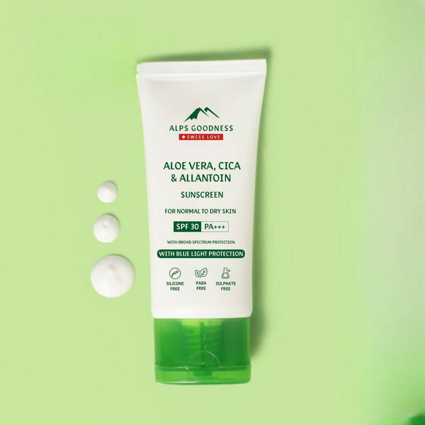 Alps Goodness Blue Light Protection Sunscreen For Normal to Dry Skin SPF 30 PA+++ with Aloe Vera, Cica & Allantoin - Distacart