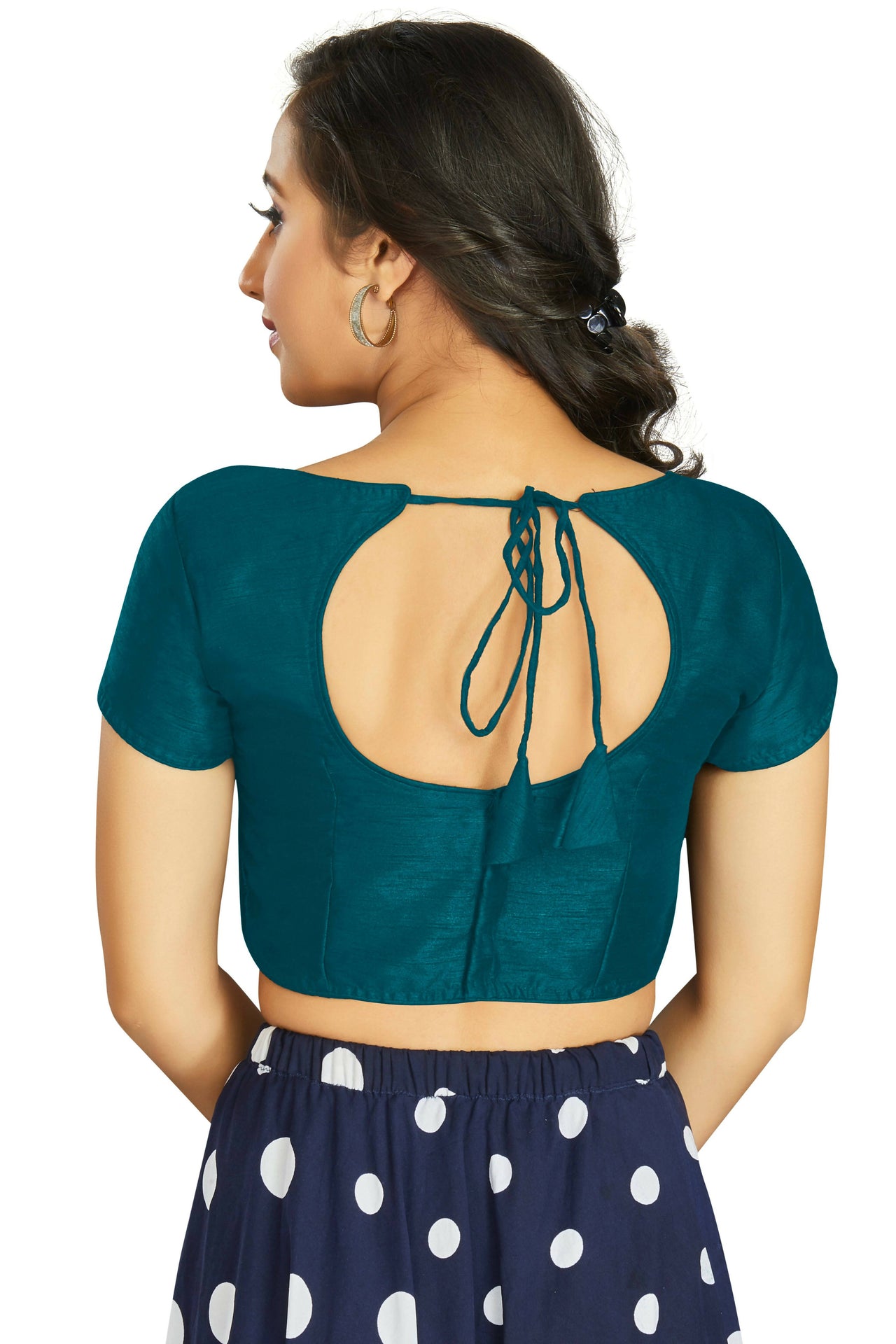 Aastha Fashion Women's Teal Art Silk Designer Festive Wear Readymade Blouse - Distacart