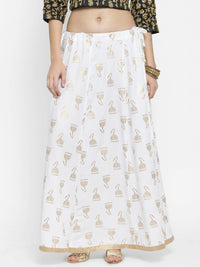 Thumbnail for Wahe-NOOR Women's White Printed Maxi Skirt - Distacart