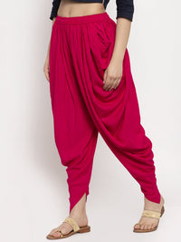 Thumbnail for Wahe-NOOR Women's Magenta Rayon Dhoti Salwar - Distacart