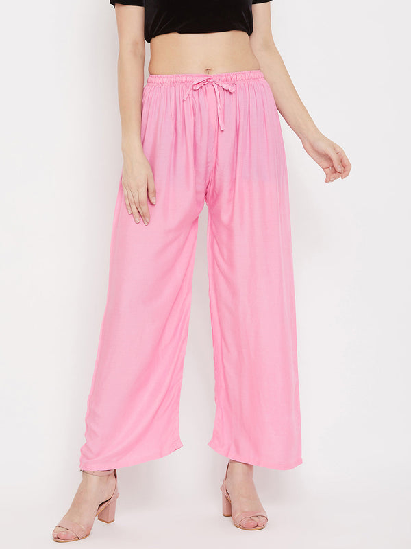 Buy online Solid Light Pink Palazzo Pants from bottom wear for Women by Srs  for ₹799 at 0% off | 2024 Limeroad.com
