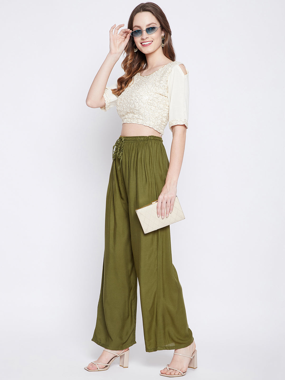 HANITA: pants for woman - Green | Hanita pants HP1367SA 3696 online at  GIGLIO.COM