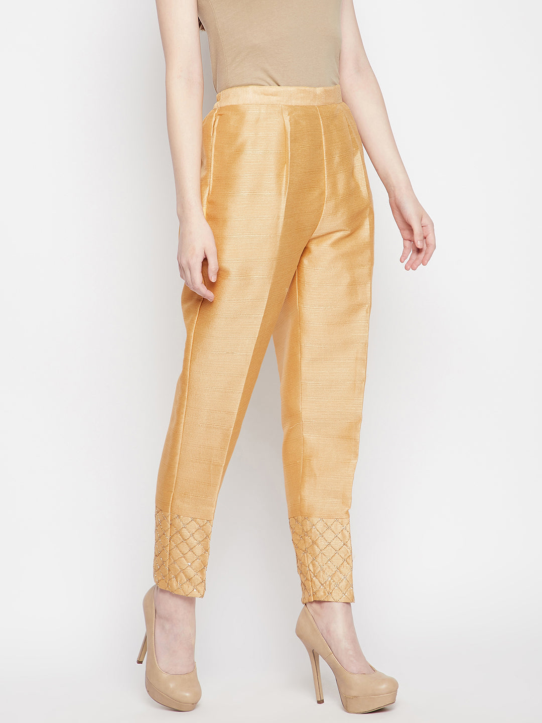 Vintage 1950s 60s Gold Lamé Outfit High Waist Cigarette Pants and Cropped  Top Pinup Gold Small - Etsy