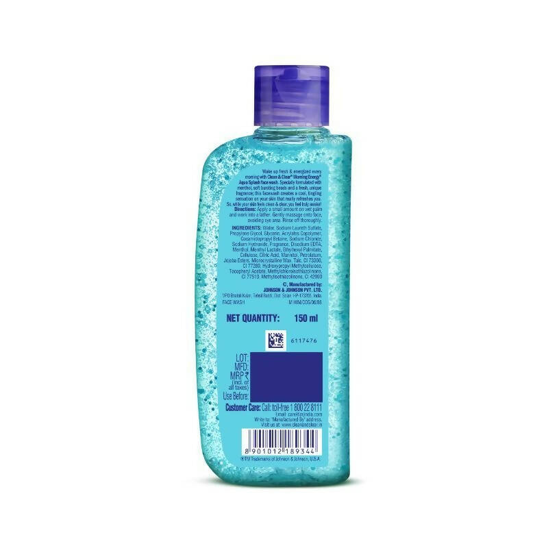 Clean & Clear Morning Energy Aqua Splash Face Wash - Distacart