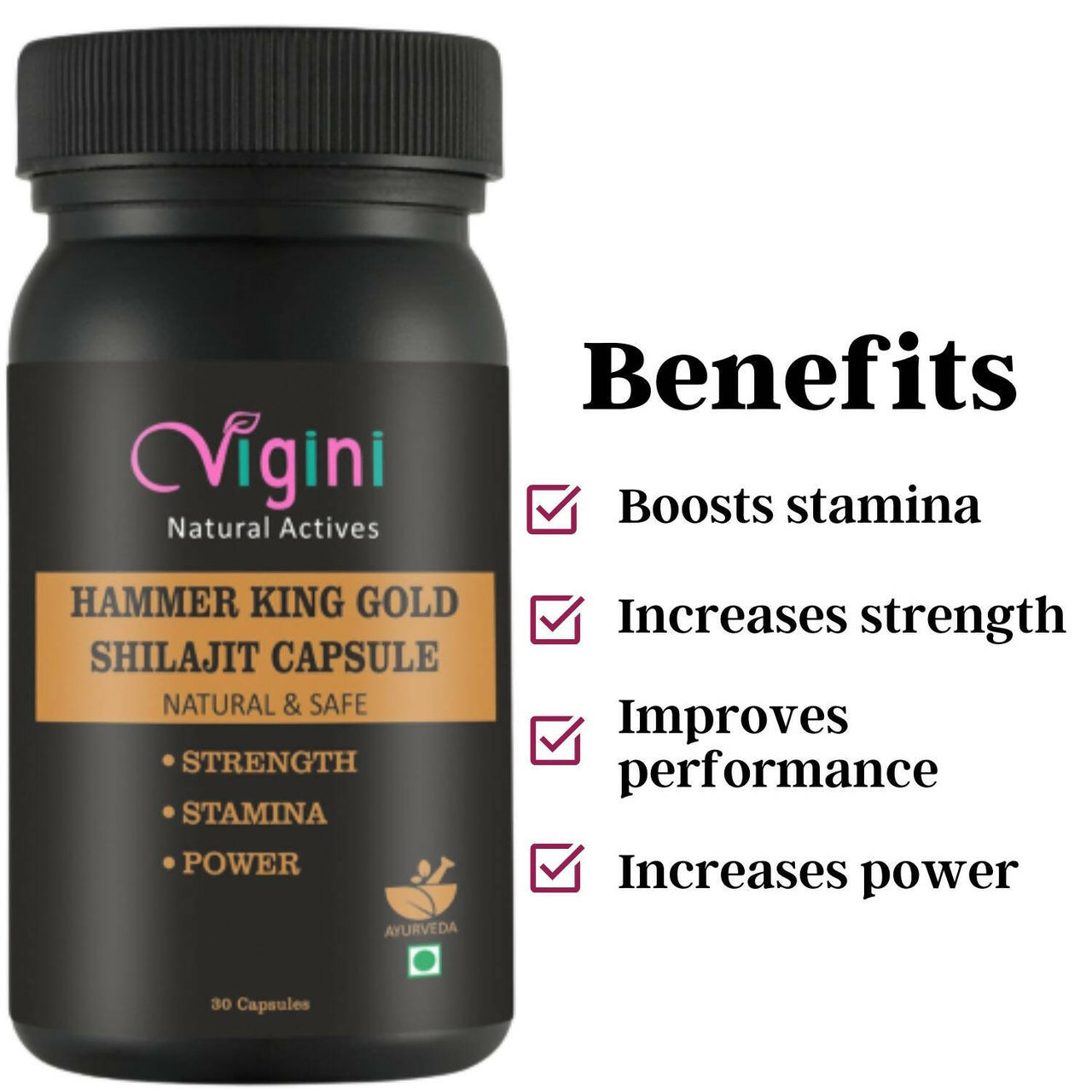 Vigini Natural Hammer King Gold Sj Capsule for Men - Distacart