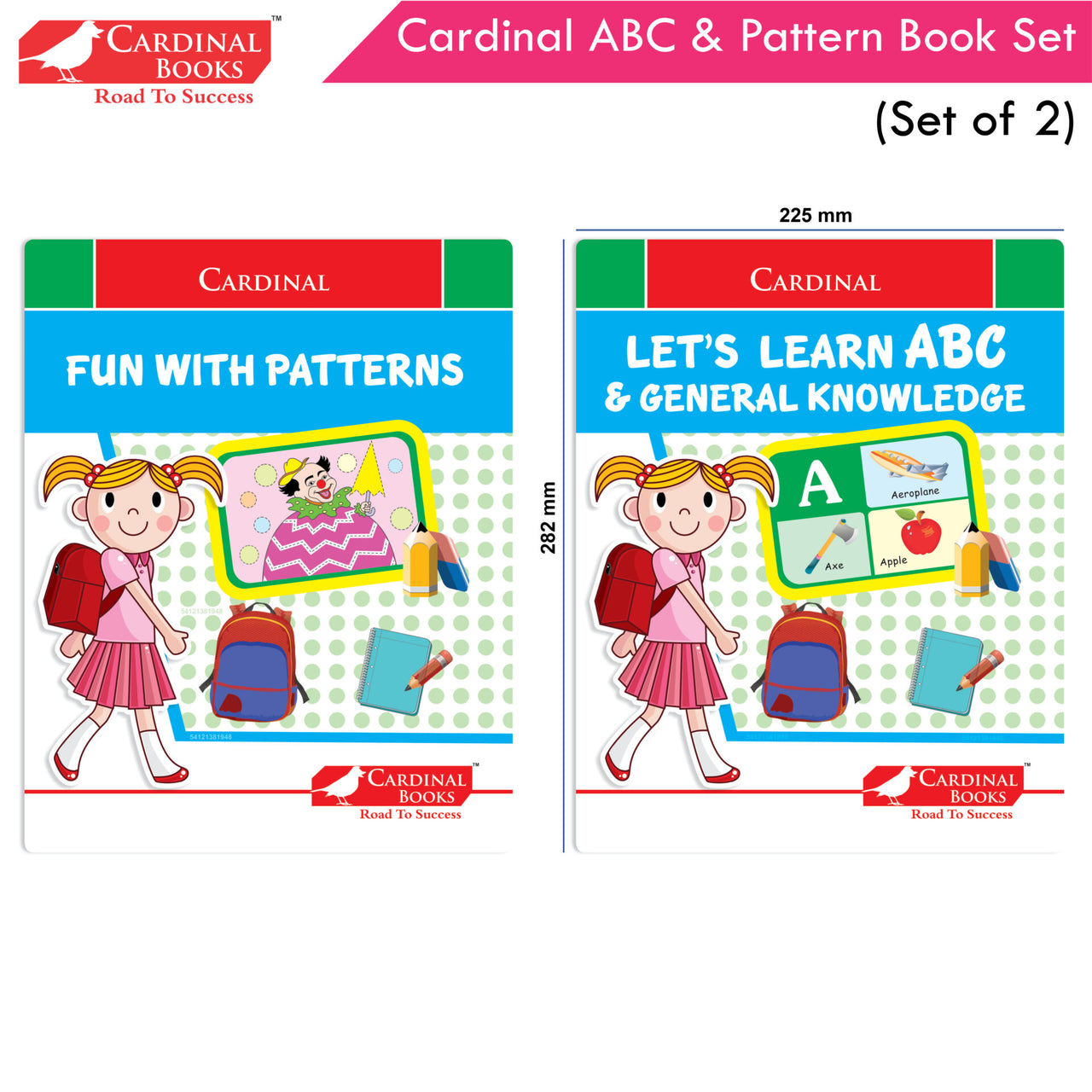 Cardinal ABC & Pattern Book Set (Set Of 2)| Alphabet Picture Book|General Knowledge Book|Pattern Writing Book| Combo Book for Kids| Ages 3-5 Years - Distacart