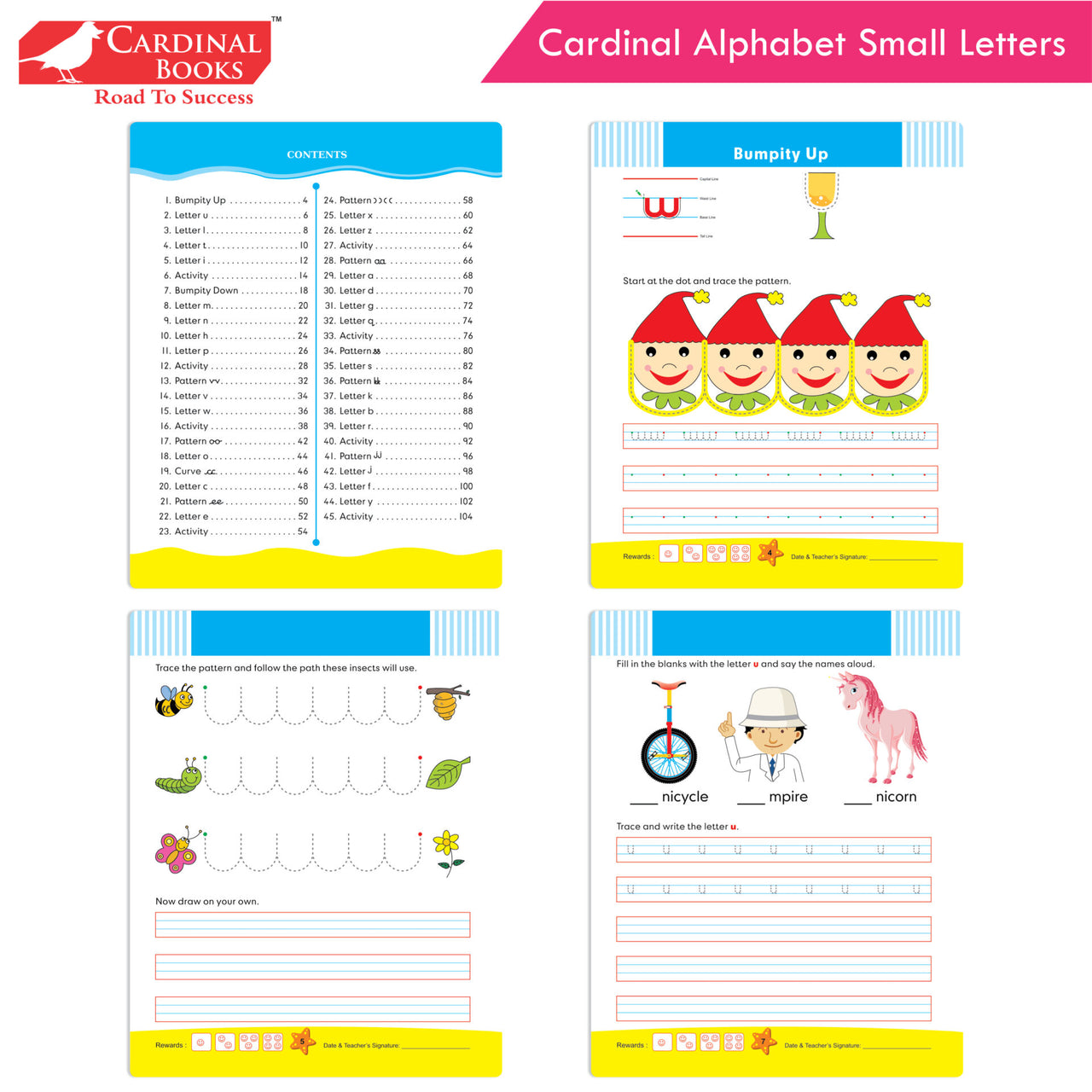 Cardinal Alphabet Letter Writing Book (Set of 3)|Alphabet Capital & Small Letter writing & Practice Book| Kindergarten Book for Kids Ages 3-6 Years - Distacart