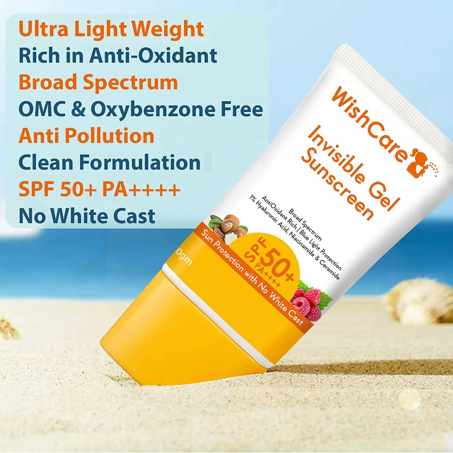 Wishcare Invisible Gel Sunscreen SPF 50+ Pa++++ - Distacart