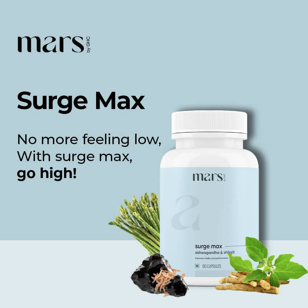 Mars By GHC Surge Max Capsules with Ashwagandha, Gokshura, Safed Musli - Distacart