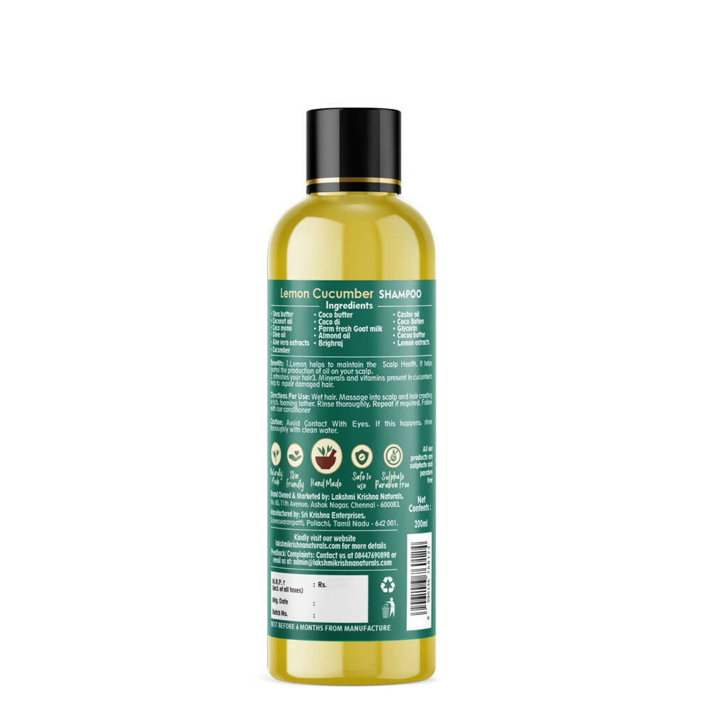 Lakshmi Krishna Naturals Lemon Cucumber Shampoo - Distacart