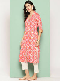 Thumbnail for Ahalyaa Women's Traditional wear Kurta - Orange - Distacart