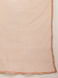 Thumbnail for NOZ2TOZ Women's Peach Solid Cotton Gota Work Kurta set with Dupatta - Distacart