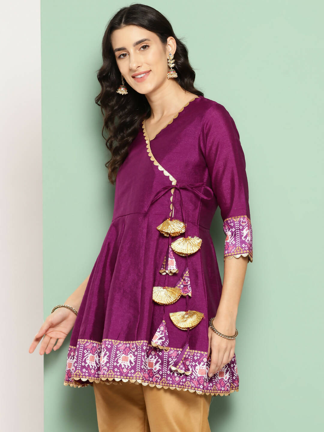 Ahalyaa Women's Traditional wear Tunic - Purple - Distacart