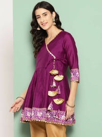 Thumbnail for Ahalyaa Women's Traditional wear Tunic - Purple - Distacart