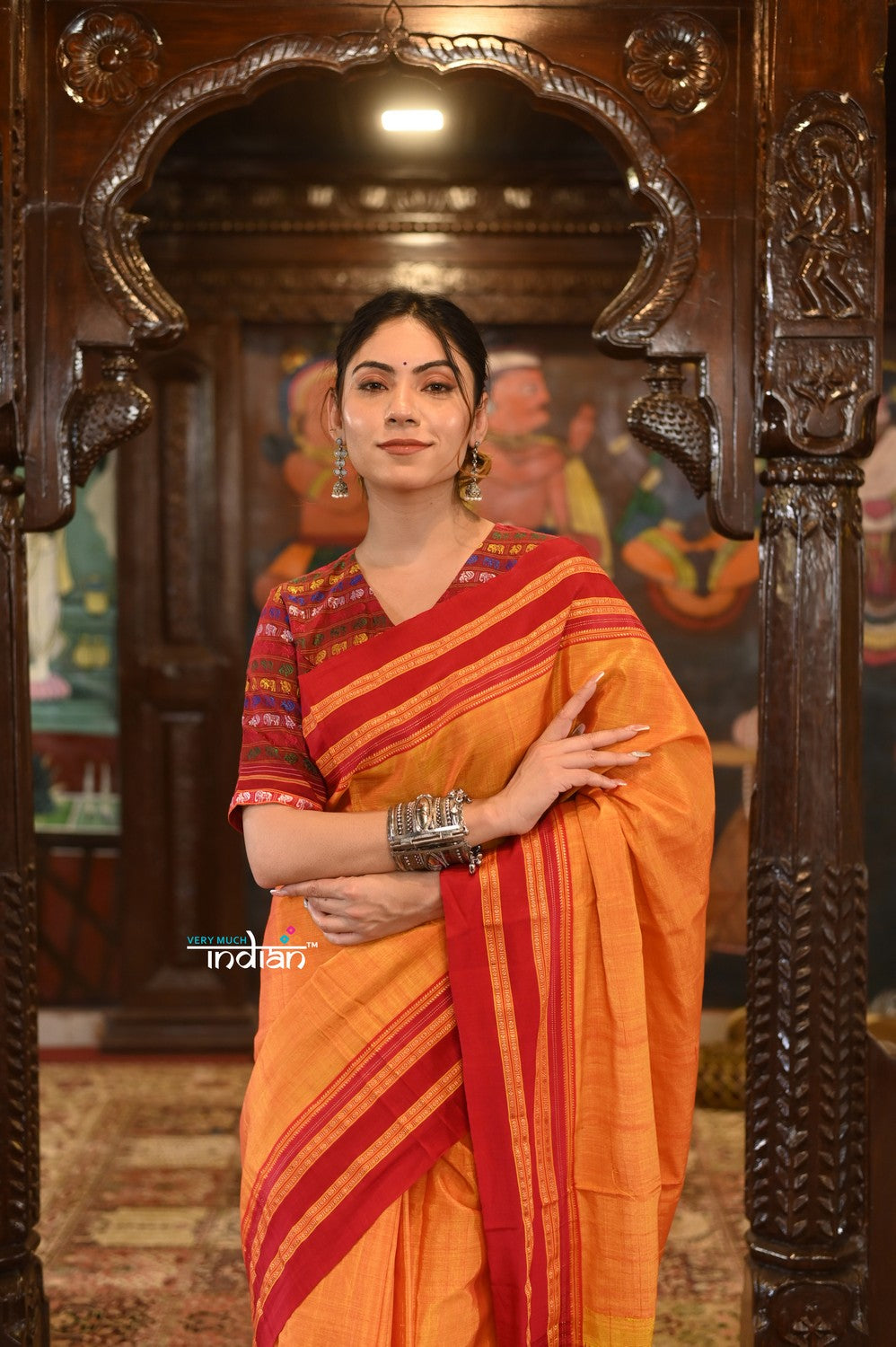 Green Red Ilkal Saree – Jarataari