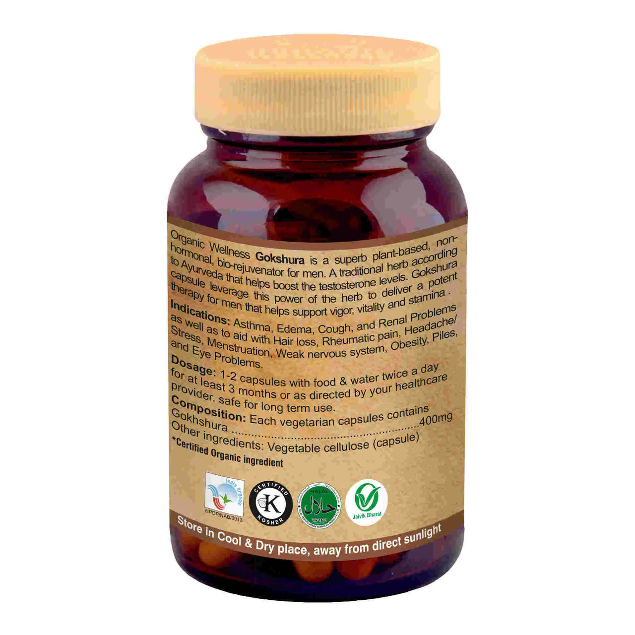 Organic Wellness Gokhshura Vegetarian Capsules - Distacart