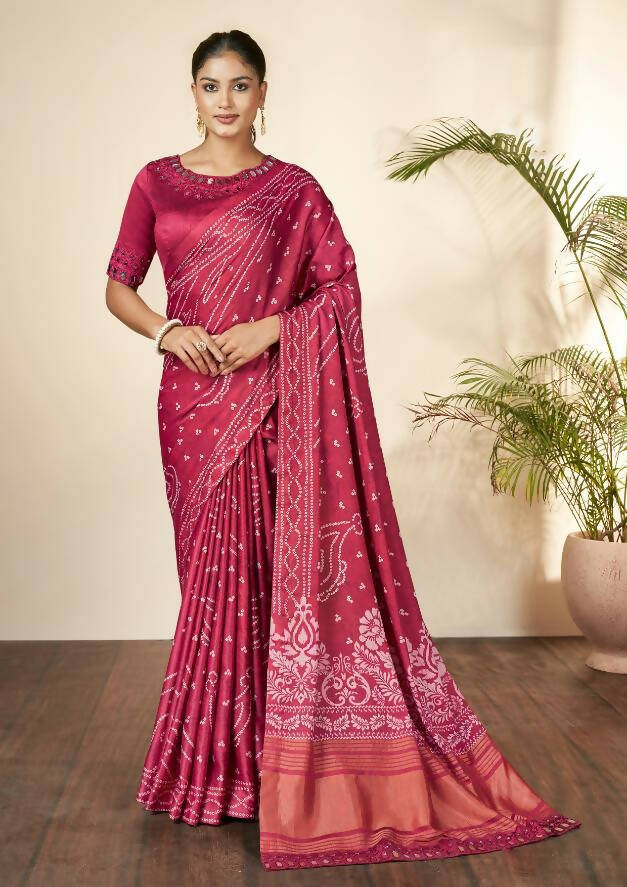 Jaipuri Red Bandhani Work Saree at Rs.975/Piece in jaipur offer by Goyal  Fashions