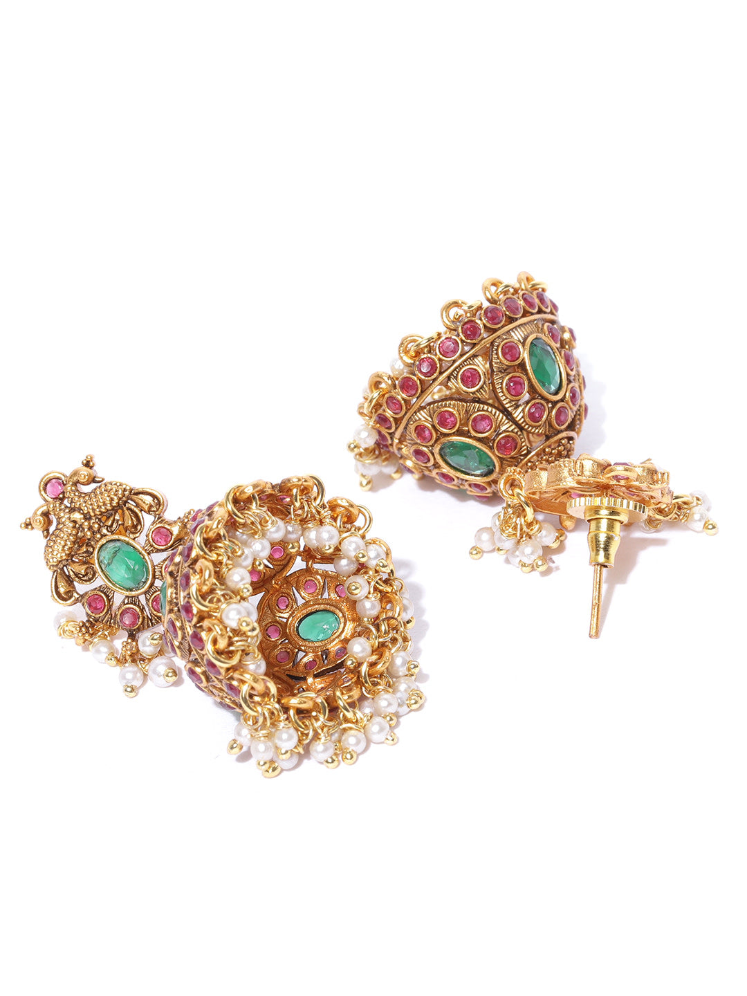 Ethnic Rajasthani Jhumka Earrings - Yellow Green by FashionCrab® -  FashionCrab.us