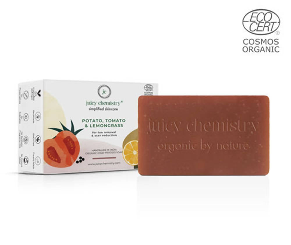 Juicy Chemistry Potato ,Tomato & Lemongrass Soap For Tan Removal - Distacart