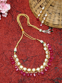 Thumbnail for Kundan Choker With Earrings - Ruby Raang - Distacart