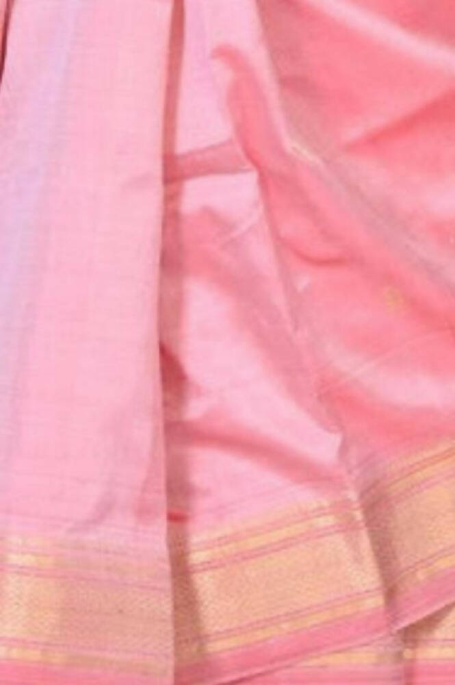 Very Much Indian Traditional Pretty Peach Pure Silk Double Pallu Paithani With Designer Peacocks Pallu - Distacart