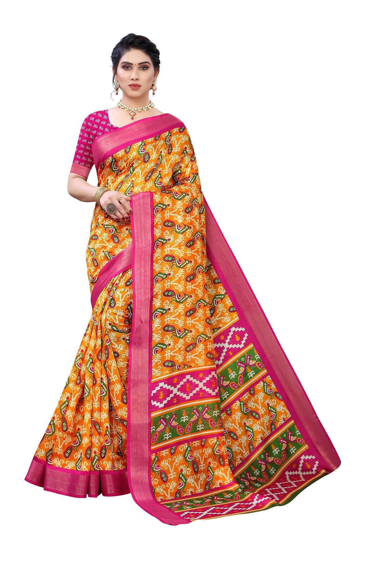 Vamika Mustard Linen Jari Border Saree (JANKI MUSTARD) - Distacart