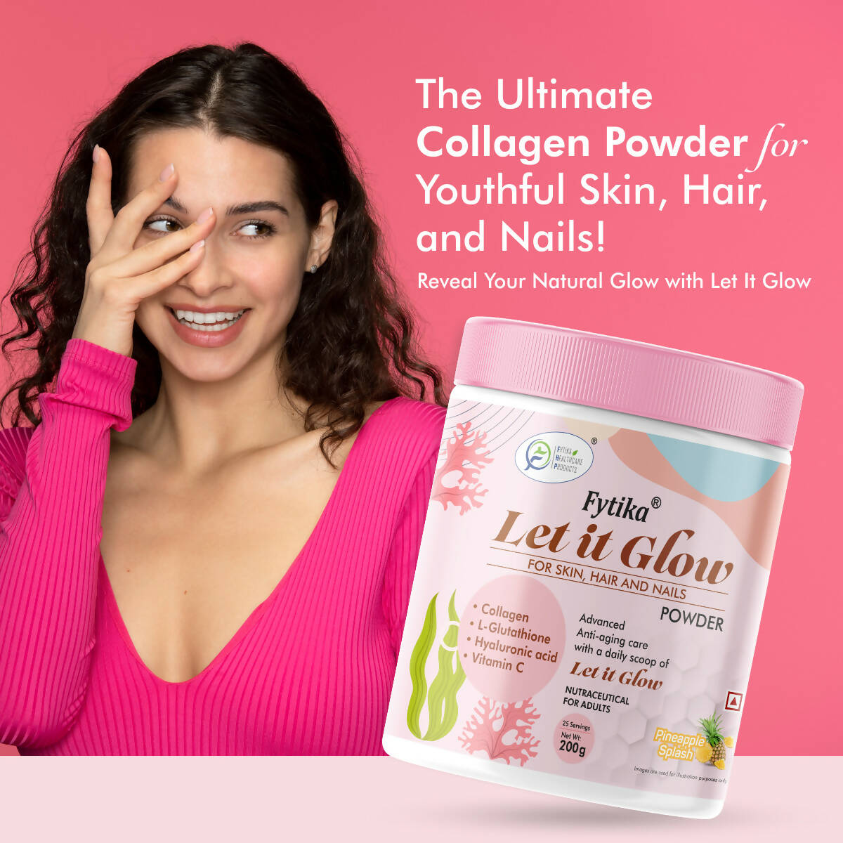 Fytika Let It Glow Collagen Powder - Pineapple Flavor - Distacart