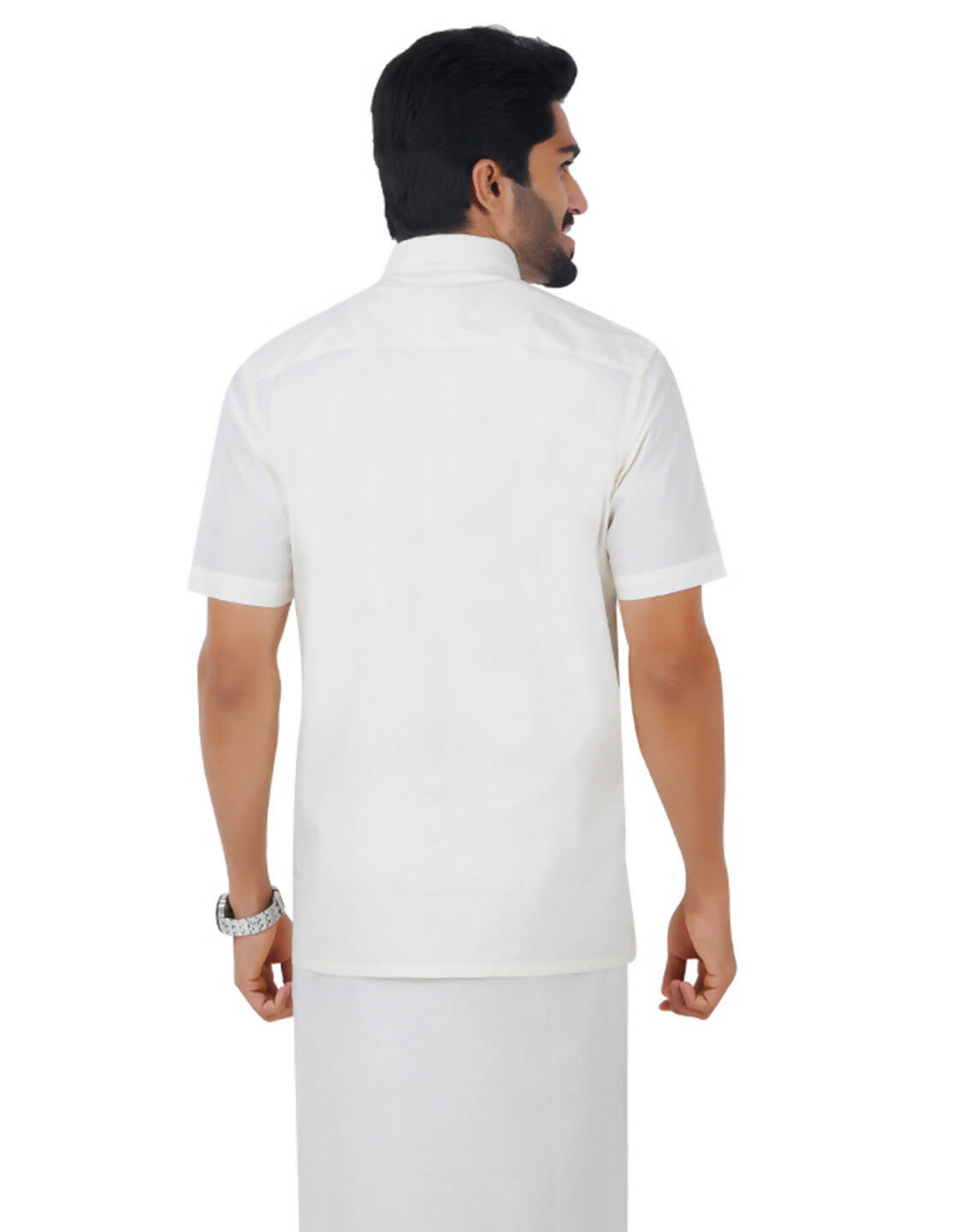 Ramraj Cotton Mens Cotton Light Cream Colour Half Sleeve Shirt - Distacart