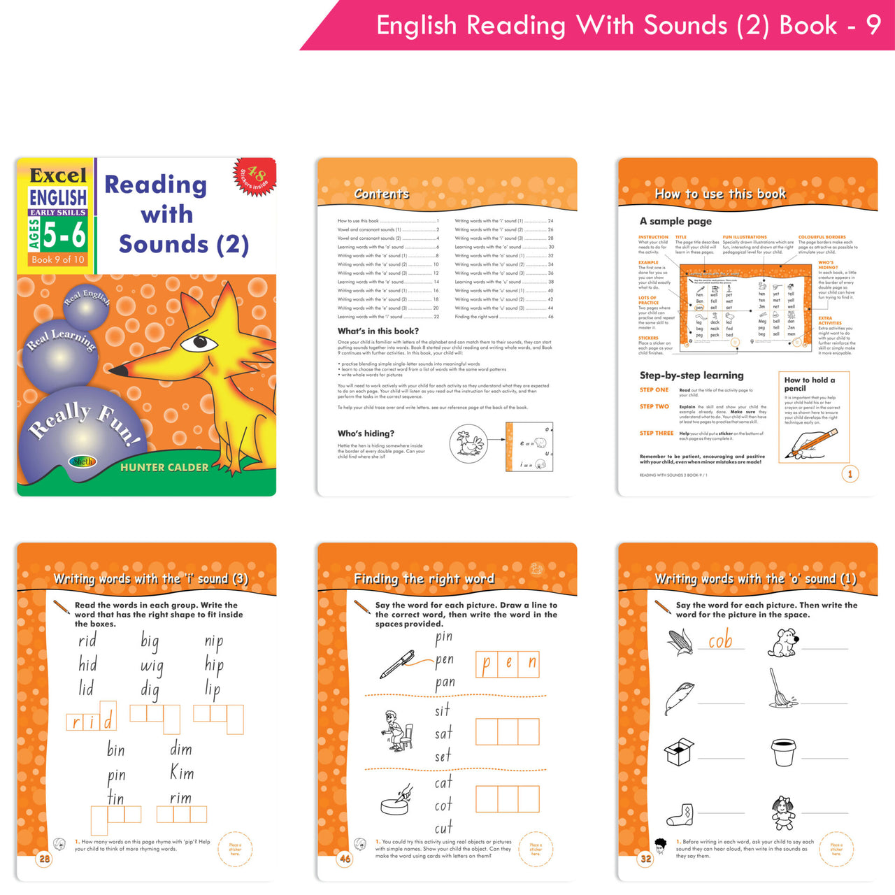 Excel English Early Skills Ages 5 - 6 Year Senior kg Books For Kids| Set of 4| Learn English Alphabet | Reading Sounds - Distacart