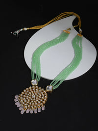 Thumbnail for Gold-Toned Green Brass Gold-Plated Necklace - Ruby Raang - Distacart