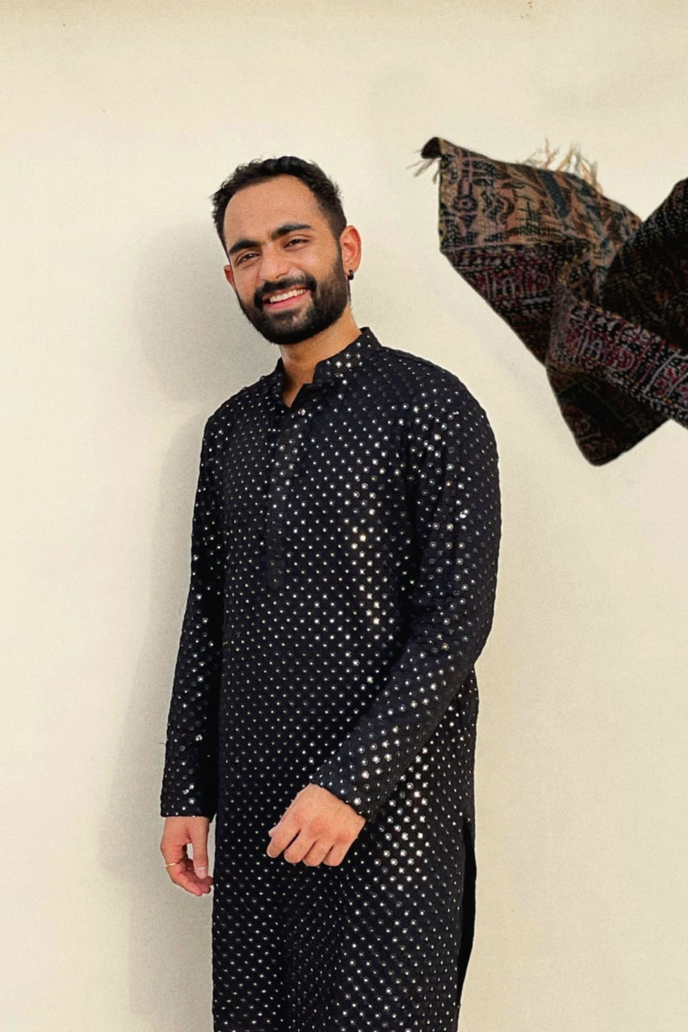 Black Mirror Designer Kurta by Hilo Designs - Distacart