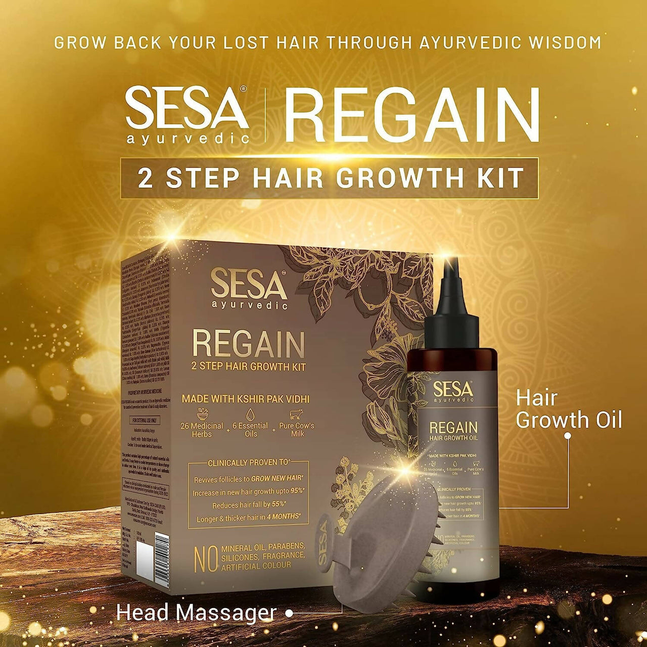 Sesa Ayurvedic Regain 2 Step Hair Growth Kit - Distacart