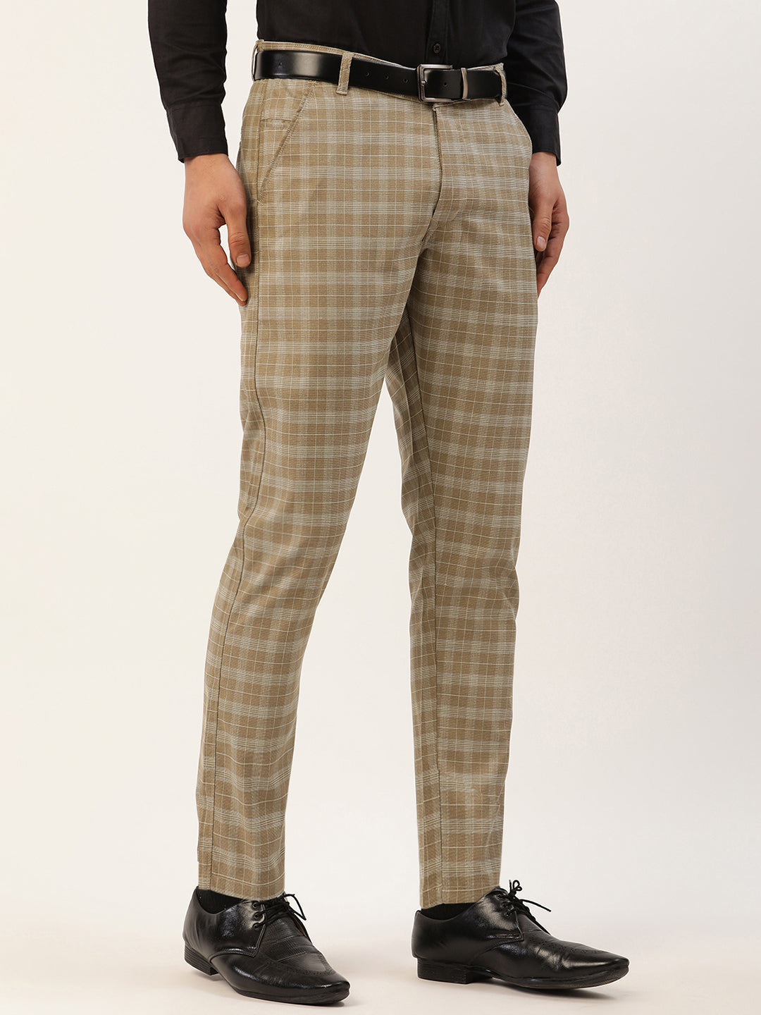 Buy Jainish Blue Cotton Tapered Fit Checks Trousers for Mens Online @ Tata  CLiQ