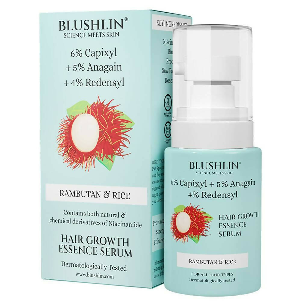 Blushlin Hair Growth Serum with 6% Capixyl, 4% Redensyl & 5% Anagain - Distacart