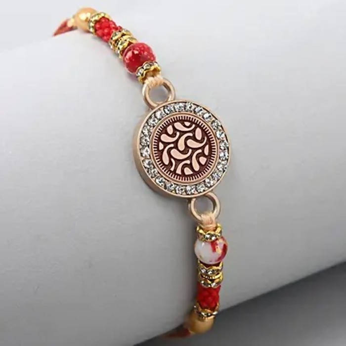 Meenakari Work Rakhi & Almond Treat Chocolate Online