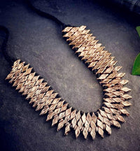 Thumbnail for Bling Accessories Shell Metal Casting Weaved Necklace In Thread