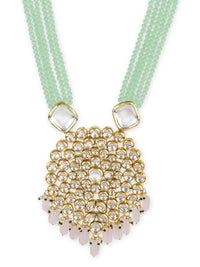 Thumbnail for Gold-Toned Green Brass Gold-Plated Necklace - Ruby Raang - Distacart