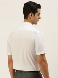 Thumbnail for Ramraj Cotton Mens Half Sleeve White Shirt Plus Size - Minister Cotton - Distacart