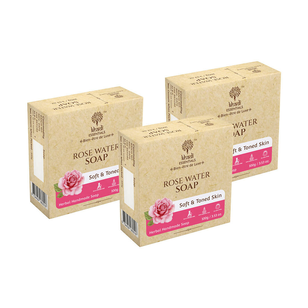 Khadi Essentials Rose Water Handmade Herbal Soap - Distacart