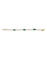 Thumbnail for Gold-Plated White Green Pearl Beaded Anklets - Ruby Raang - Distacart