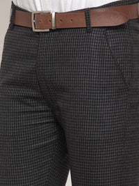 Thumbnail for Jainish Men's Black Checked Formal Trousers ( GP 254Black ) - Distacart